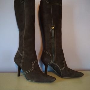 Tod's dark brown suede high boots excellent!